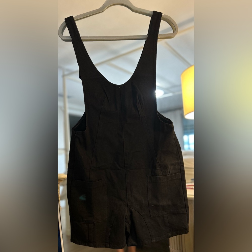 NEW Denim Overall Shortall Casual Loose Shorts Romper Pockets S